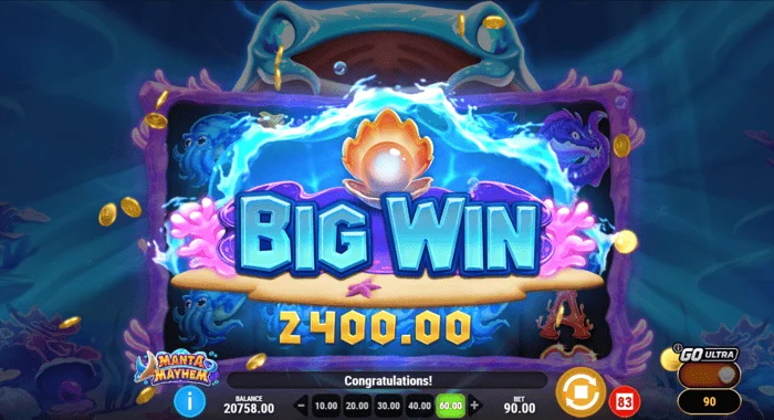 Manta Mayhem - การชนะรางวัลใหญ่ในเกมพื้นฐาน