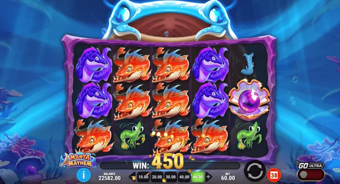 Manta Mayhem - ชุดค่าผสมที่ชนะในเกมพื้นฐาน